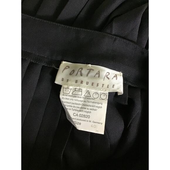 Vintage Women Pleated  Mid length Black Skirt Sz. 10 Portara By Bruestle EUC - Picture 9 of 9